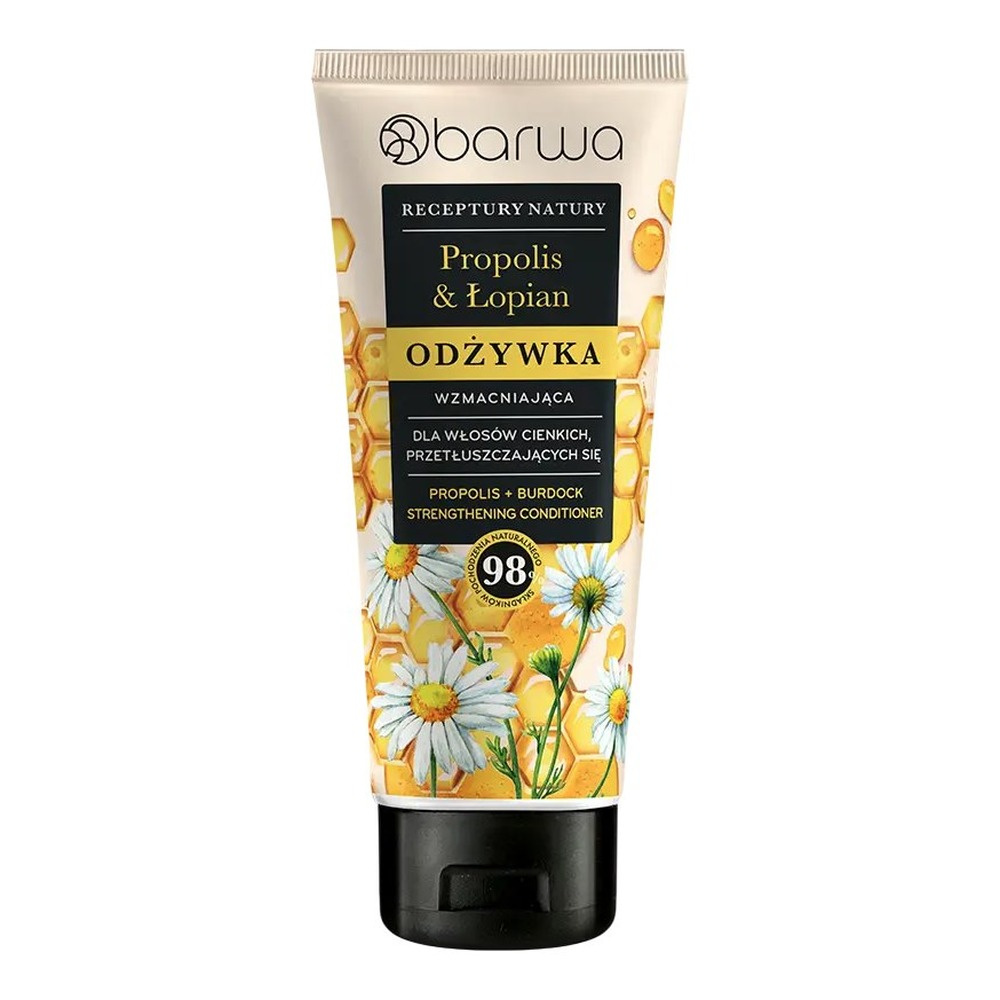 Barwa Receptury Natury Wzmacniająca Odżywka Propolis Łopian dla Włosów Cienki i  Przetłuszczających Się 200ml