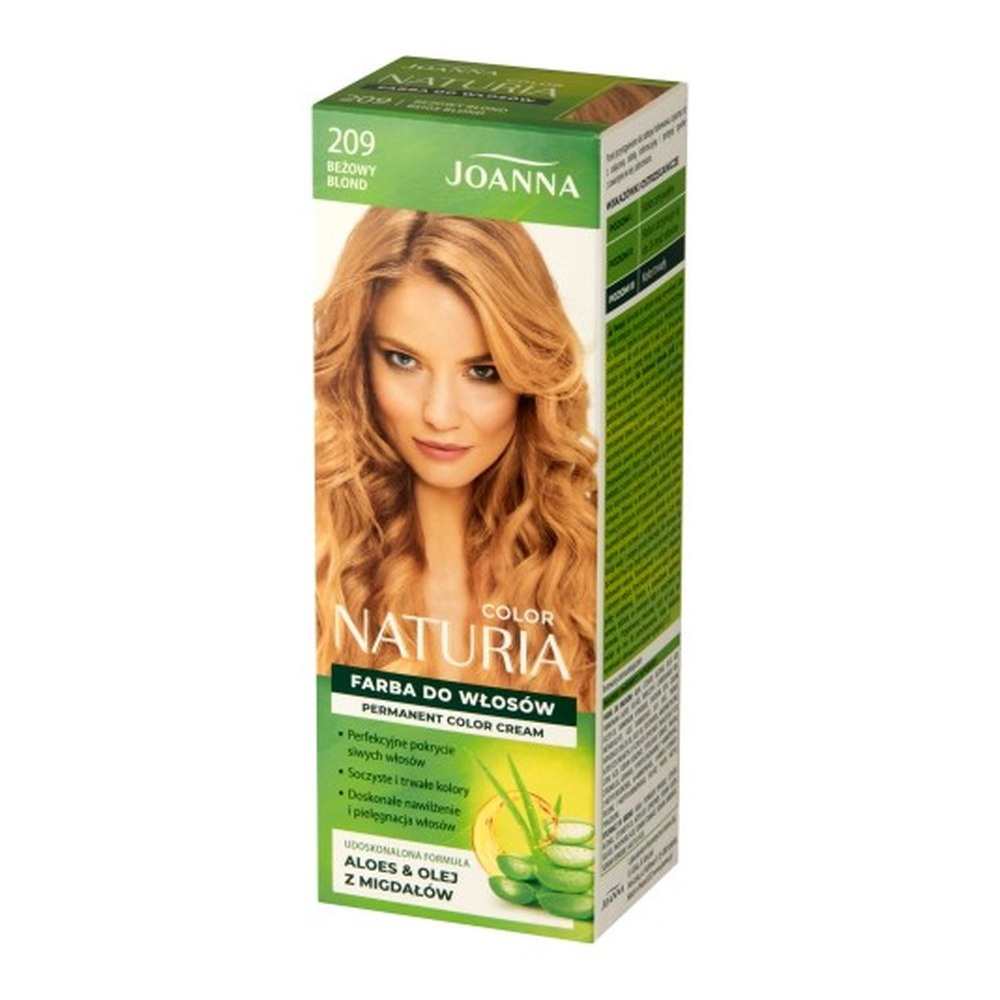 Joanna Naturia Trwały Kolor Włosów Farba Pielęgnacja Połysk Nr 209 Beżowy Blond 100ml