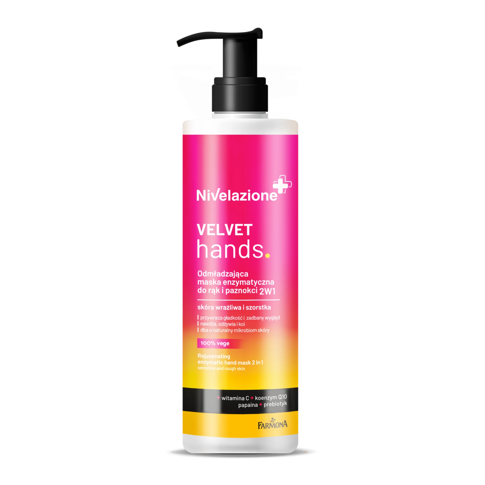 Nivelazione Odmładzająca Enzymatyczna Maska do Rąk i Paznokci 2w1 dla Skóry Wrażliwej 200ml