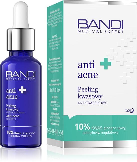 Bandi Anti-Acne Peeling Kwasowy Antytrądzikowy 10% Kwas Pirogronowy Salicylowy Migdałowy dla Skóry Tłustej i Mieszanej 30ml