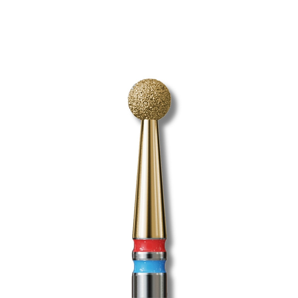 IQ Nails Diamond DuoFrez Nail Drill Bit Smart Gold Line Ball Shape Fine Standard Grit ZRN Coating 001.FM.025Z 1 Piece