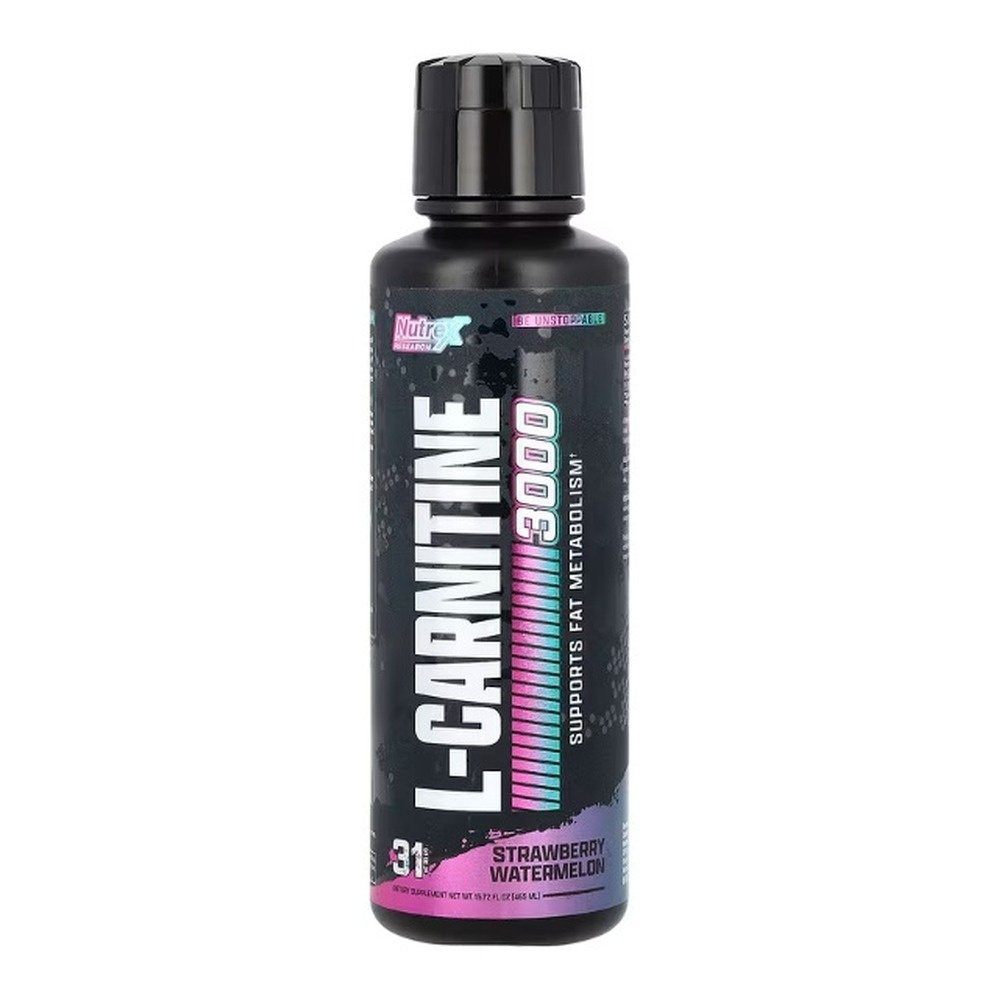 Nutrex L-Carnitine 3000 Liquid for Fat Metabolism and Endurance Support Strawberry Watermelon 465ml