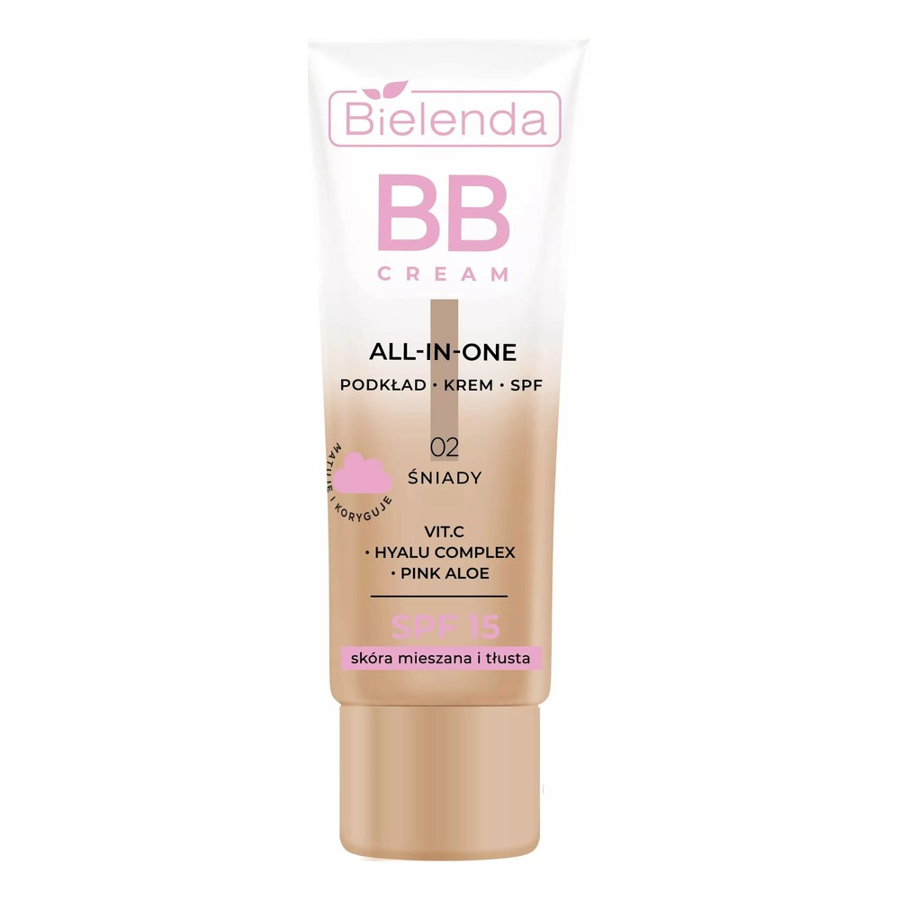 Bielenda All In One Krem BB dla Skóry Tłustej i Mieszanej 02 Śniady SPF15 30g
