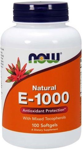 Now Foods Vitamin E-1000 Natural Mixed Tocopherols Supports Immunity 100 Softgels