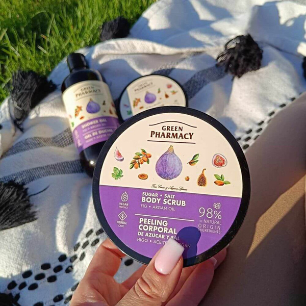 Green Pharmacy Cukrowo-Solny Peeling do Ciała Figa i Olej Arganowy 200ml