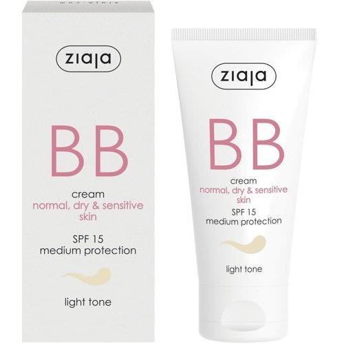 Ziaja BB Aktywny Krem na Nedoskonałości Cera Sucha, Wrażliwa i Normalna SPF15 Odcień Jasny 50ml