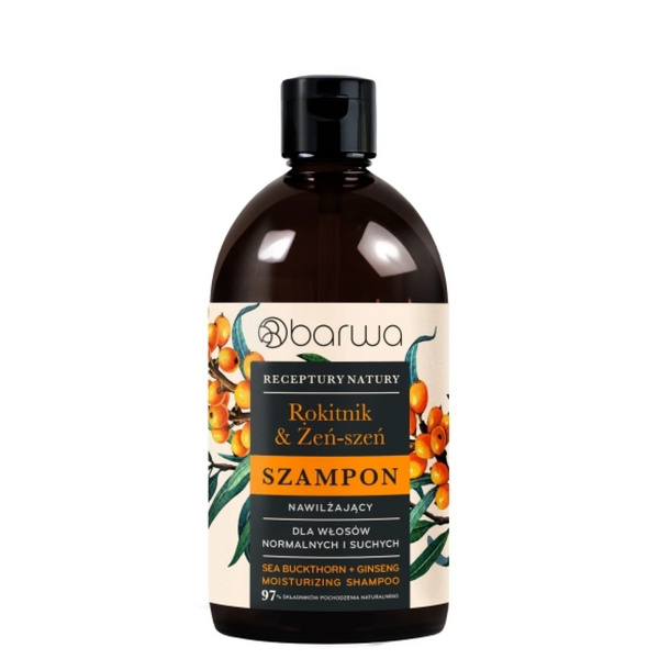 Barwa Recipes of Nature Moisturizing Shampoo Sea Buckthorn Ginseng for Normal to Dry Hair 380ml