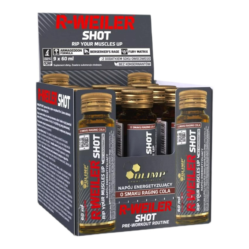 Olimp Nutrition R-Weiler Shot Przedtreningówka w Shocie na Energię i Skupienie 9 x 60 ml