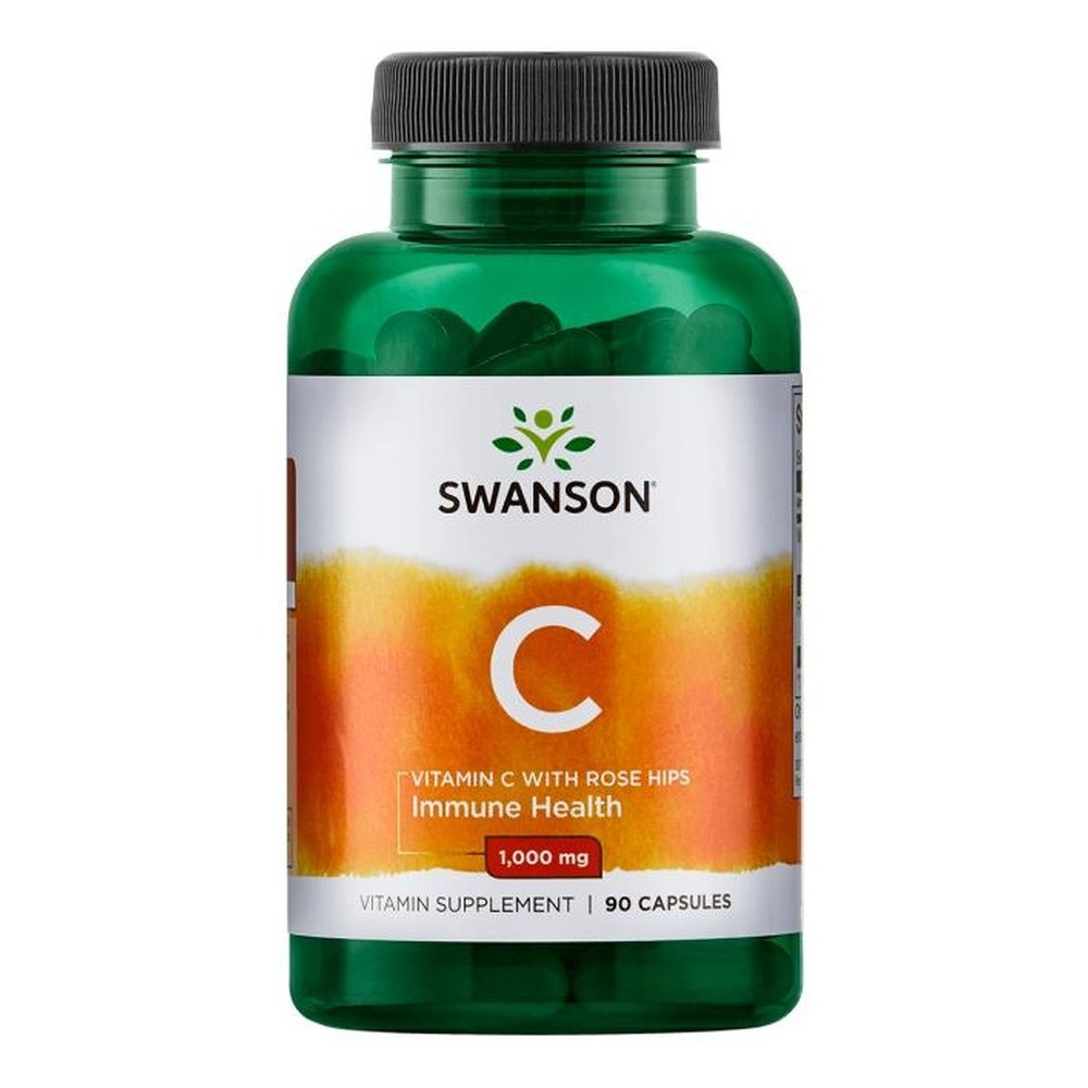 Swanson Vitamin C z Ekstraktem z Dzikiej Róży 1000mg 90 Kapsułek