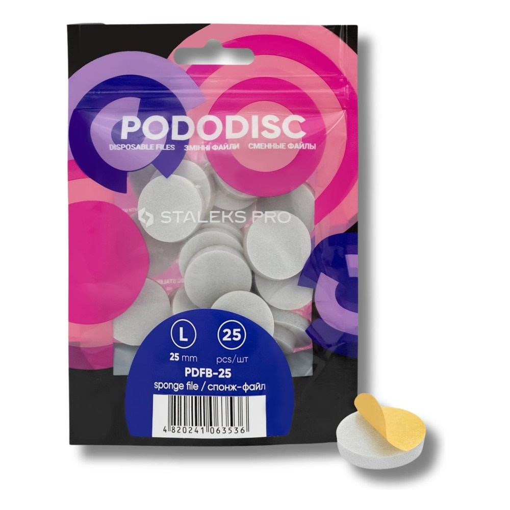 Staleks Expert Wymienne Polerki na Gąbce do Dysku do Pedicure PODODISC L EXPERT 25 Sztuk