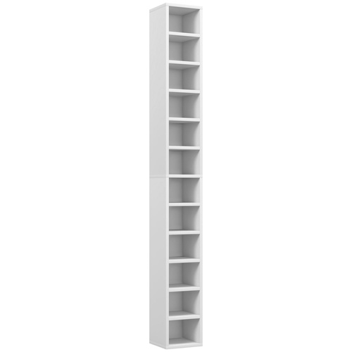 HOMCOM 204 CD Tall Narrow Media Storage Tower - White