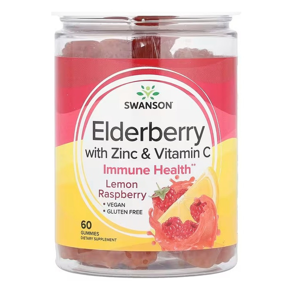 Swanson Elderberry Gummies with Zinc & Vitamin C, Berry - 60 gummies