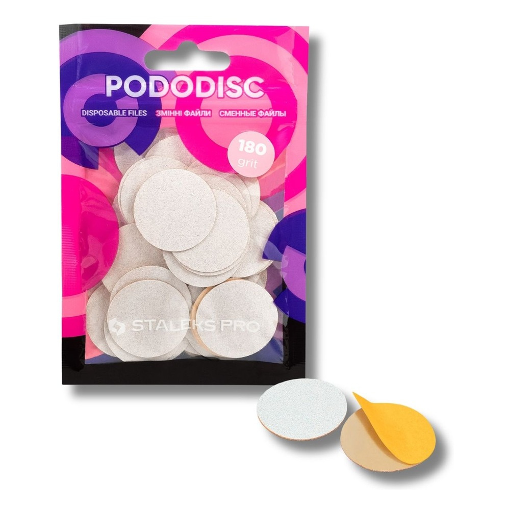 Staleks Pro Expert Disposable Pododisc Pedicure White Files  Size L Grits 180 50pcs