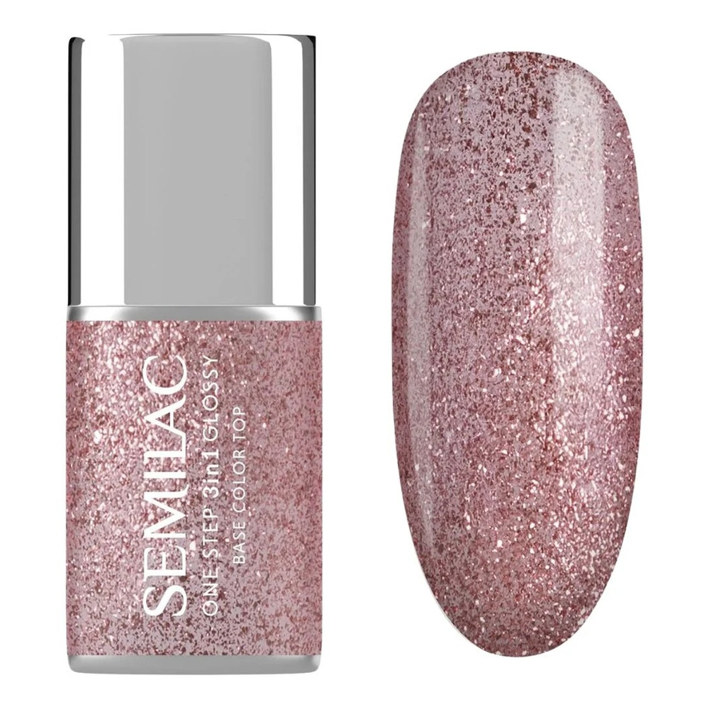 Semilac One Step 3in1 Hybrid Gel Polish S250 Glitter Pink 7ml