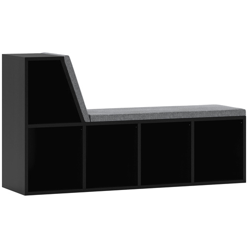 HOMCOM 2 Tier Modern Bookcase Bookshelf with Removable Cushions for Living Room