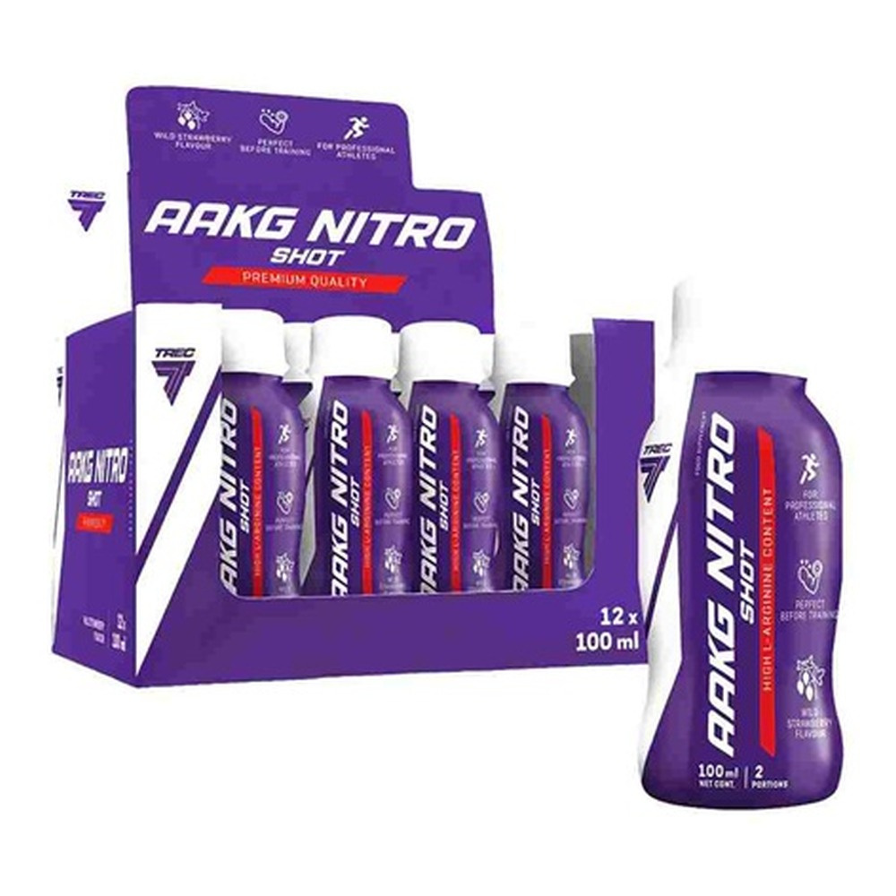 AAKG Nitro Shot, Wild Strawberry - 12 x 100ml.