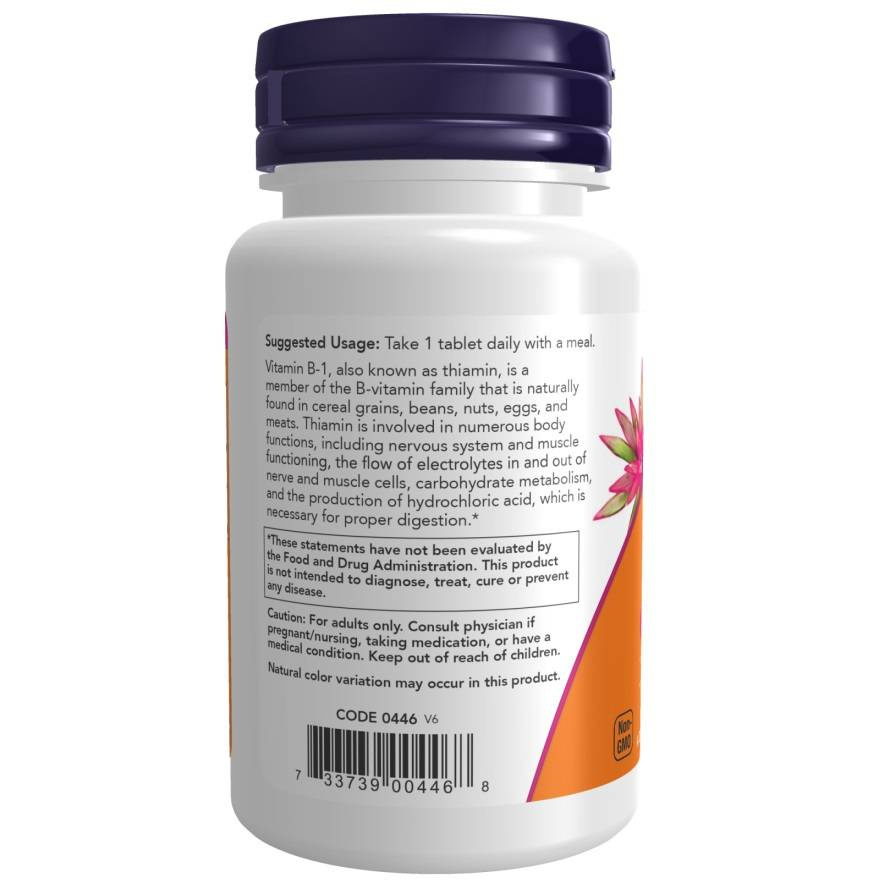 Now Foods Vitamin B-1 Thiamine 100mg Supports Nervous System & Brain Function 100 Tablets
