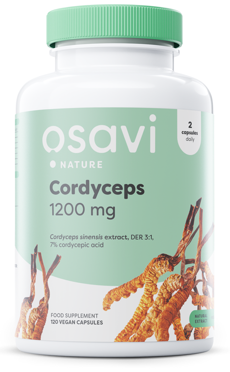 Osavi Kordyceps 1200 mg 120 wegańskich kapsułek na energię i odporność