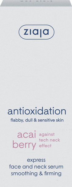 Ziaja Jagody Acai Ekspresowe Wygładzająco - Ujędrniające Serum do Twarzy Szyi dla Skóry Wrażliwej Matowej 50ml