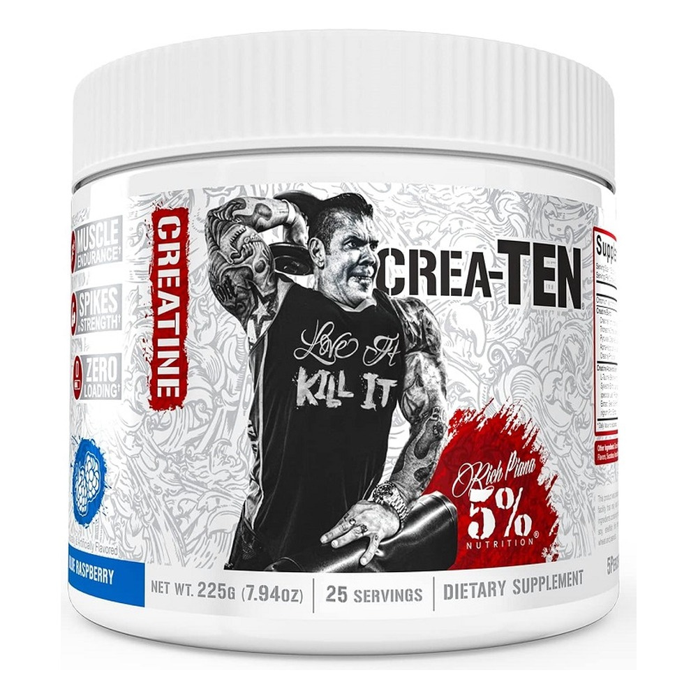 5% Nutrition Crea-TEN Legendary Series Blue Raspberry Creatine Blend For Strength and Muscle Mass 225g