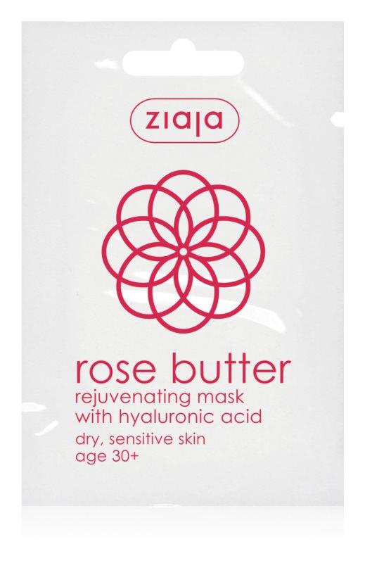 Ziaja Rose Butter Odmładzająca Maska Różana z Kwasem Hialuronowym dla Każdego Rodzaju Skóry 30+ Vegan 7ml