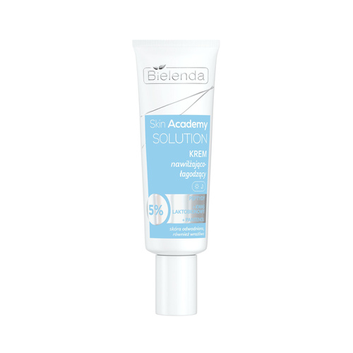 Bielenda Skin Academy Solution Nawilżająco - Łagodzący Krem 5% Peptydy z Kwasem Laktobionowym i Pantenolem dla Skóry Odwodnionej i Wrażliwej na Dzień i na Noc 50ml
