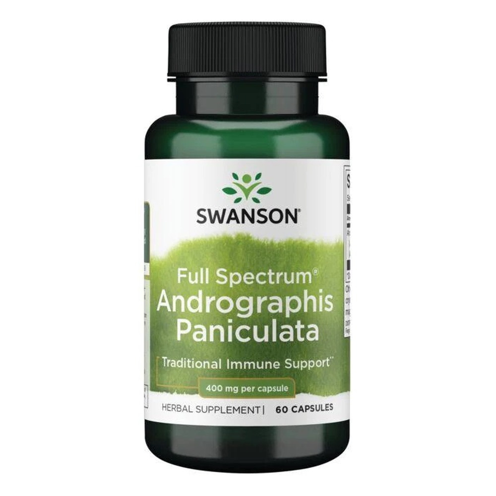 Swanson Full Spectrum Andrographis Paniculata 400mg Ziołowe Wsparcie Odporności 60 Kapsułek