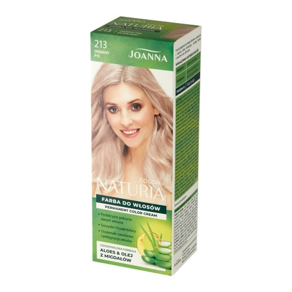 Joanna Naturia Color Trwały Kolor Włosów Farba Pielęgnacja Połysk 213 Srebrny Pył 100ml