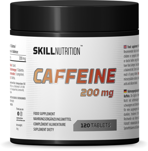 Skill Nutrition Caffeine 200mg 120 tabs for energy and focus