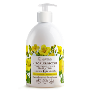 Barwa Hypoallergenic Traditional Polish Gray Liquid Soap Evening Primrose for Delicate Skin 500ml