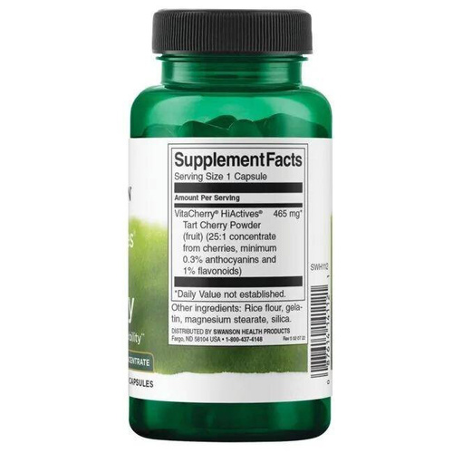 Swanson HiActives Tart Cherry 465mg Wspiera Kondycję Stawów 60 Kapsułek