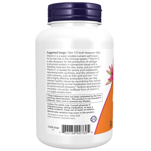 Now Foods Sodium Ascorbate Powder Buffered Wspomaga Układ Odpornościowy 227g
