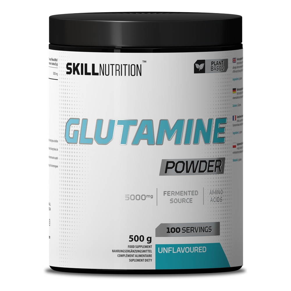 Skill Nutrition Glutamine Powder Unflavoured for Muscle Recovery 500g
