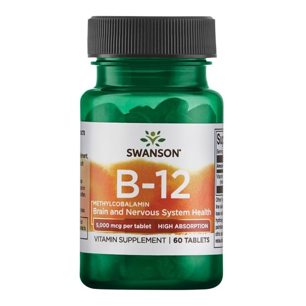 Swanson Vitamin B-12 Methylcobalamin 5000mcg Wysoka Absorpcja 60 Tabletek
