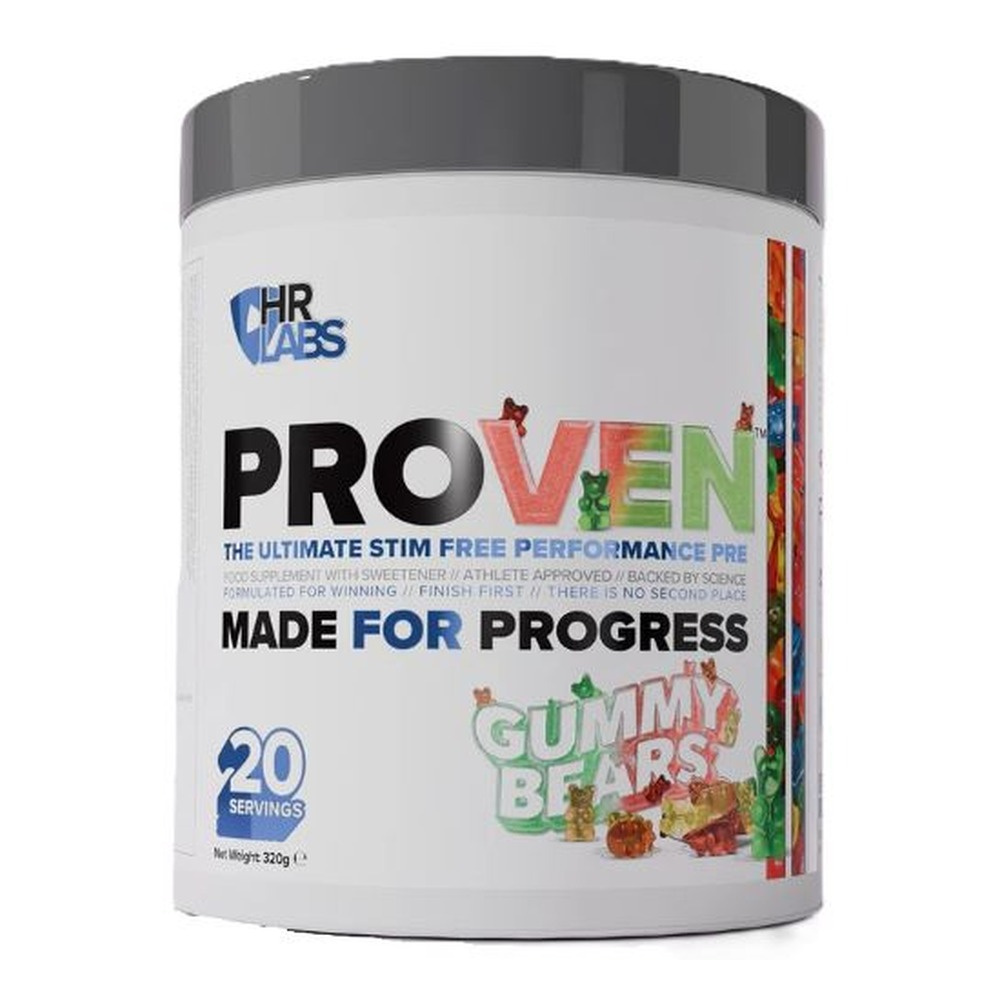 HR Labs Proven Przedtreningówka bez stymulantów, Żelki Misie 320g