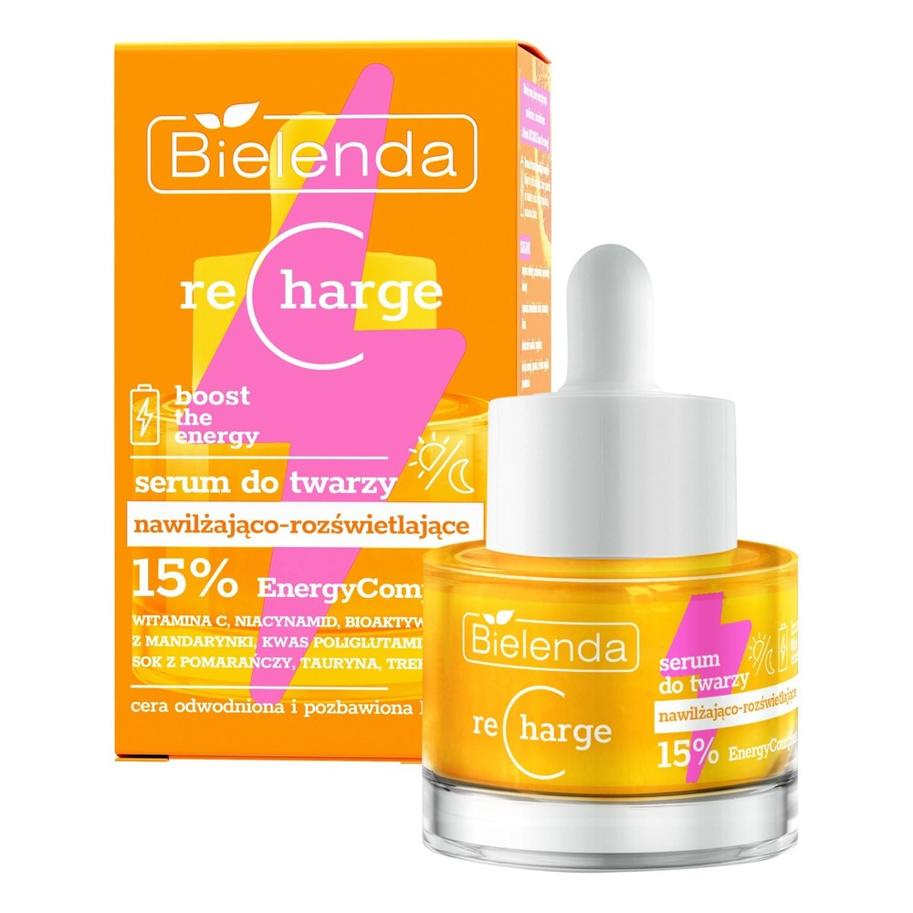 Bielenda Recharge Boost the Energy Moisturizing and Brightening Face Serum for Dehydrated Skin with Discolorations 30ml