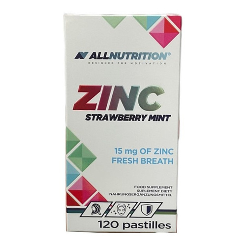 Allnutrition Zinc 15mg Supports Immune System Strawberry Mint 120 Lozenges