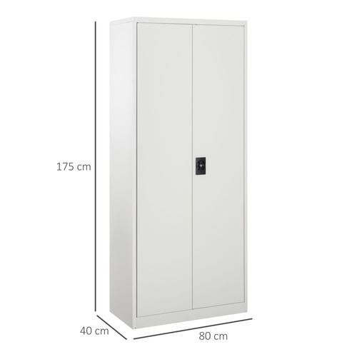 Vinsetto Lockable Filing Cabinet Tall Adjustable Shelf Large Office Storage for Office Use, White