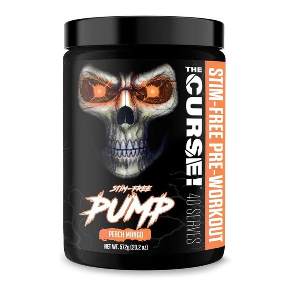 JNX Sports The Curse! Stim-Free Pump Pre-Workout Powder for Muscle Pump Peach Mango 572g