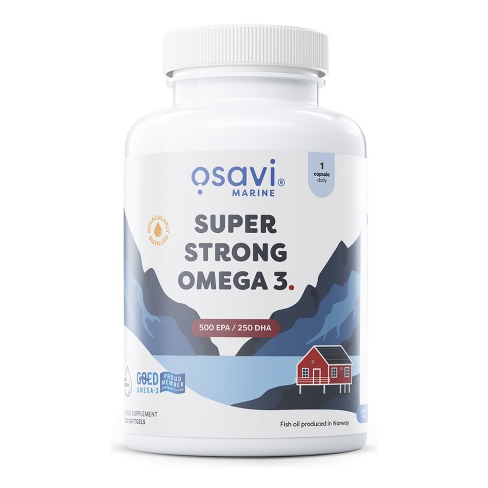 Osavi Super Strong Omega 3 500 EPA / 250 DHA na Wsparcie Mózgu i Serca 120 Kapsułek