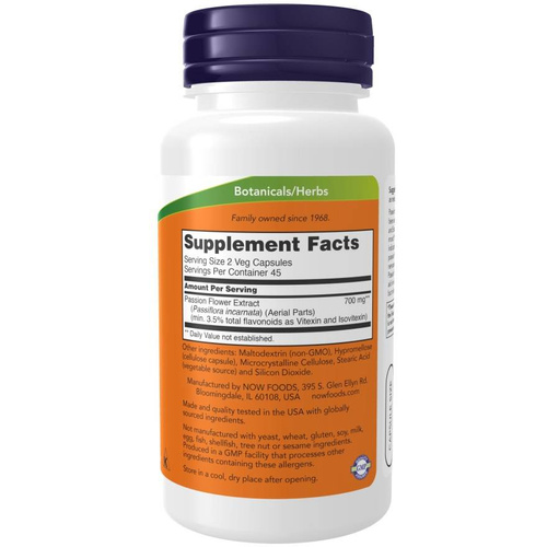 Now Foods Passion Flower 350mg Passion Flower Relaxation & Calmness 90 Capsules