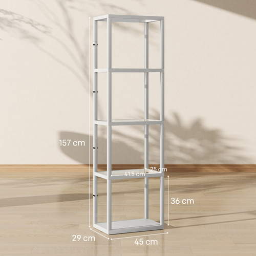 HOMCOM Four-Shelf Floor Lamp - Grey