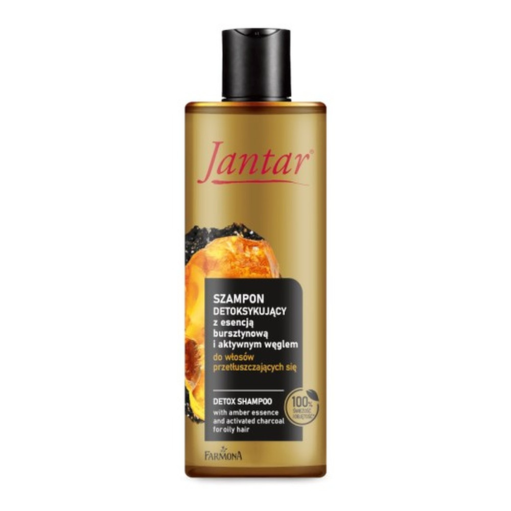 Jantar Detoksykujący Szampon z Esencją Bursztynową i Węglem dla Włosów Przetłuszczających Się 300ml