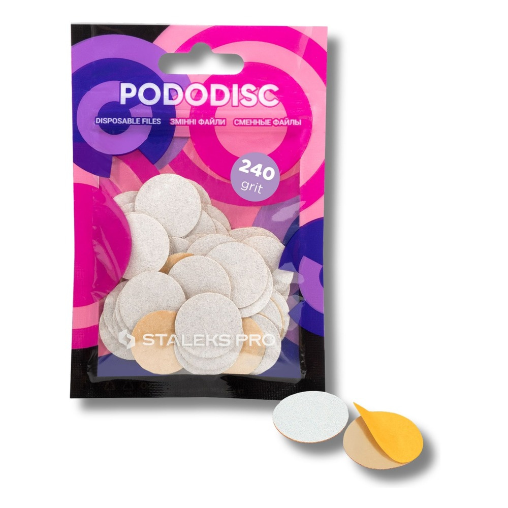 Staleks Pro Wymienne Pilniki Białe do Dysku do Pedicure PODODISC M EXPERT 50 Sztuk