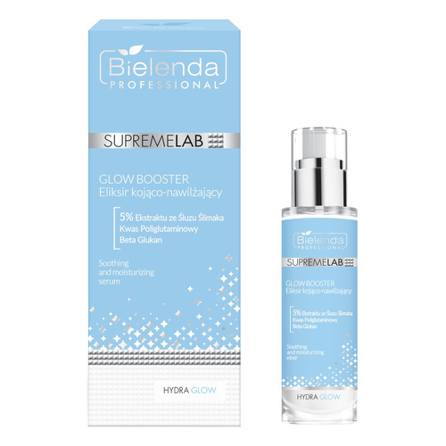 Bielenda Professional SupremeLab Hydra Glow Soothing and Moisturizing Glow Booster Elixir with Snail Slime Extract for Oily Combination and Sensitive Skin 30ml