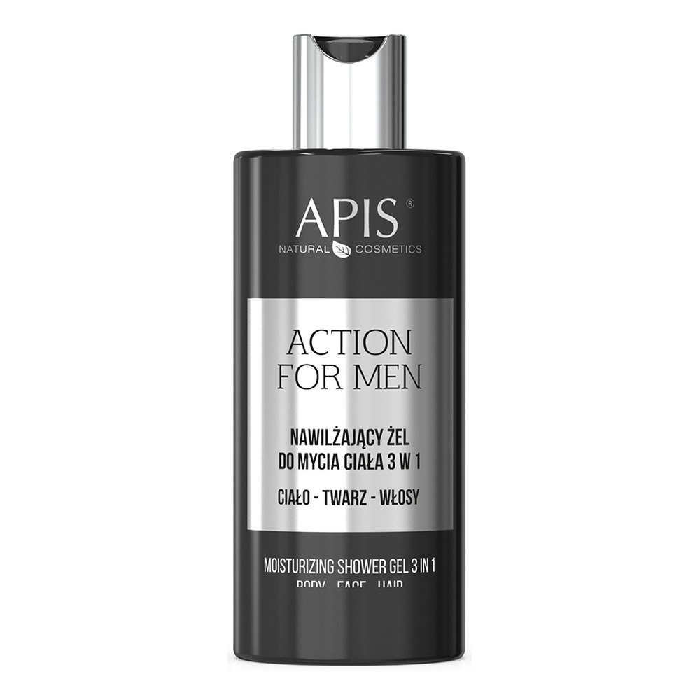 Apis Action for Men Nawilżający Żel do Mycia Ciała Twarzy i Włosów 3w1 300ml