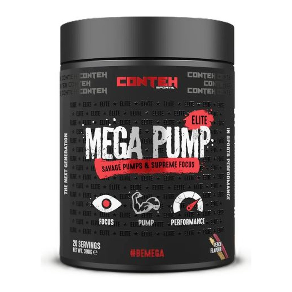 Conteh Sports Mega Pump Elite Przedtreningówka bez stymulantów w proszku, Brzoskwinia 390g