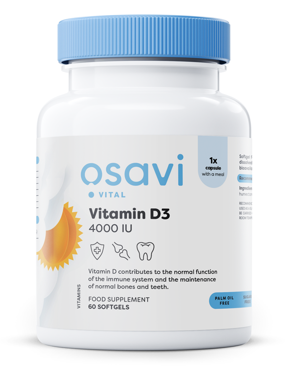 Osavi Vitamin D3 4000 IU 60 softgels for immunity and bone health