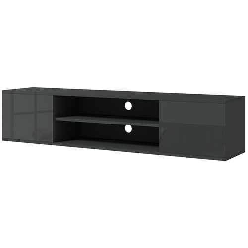 HOMCOM Floating TV Stand Cabinet for TVs up to 60", Wall Mounted TV Unit, Grey