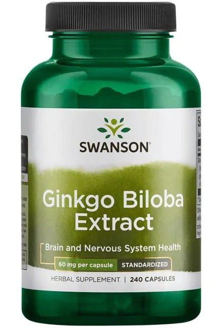 Swanson Ginkgo Biloba Extract 60mg 240 Kapsułek